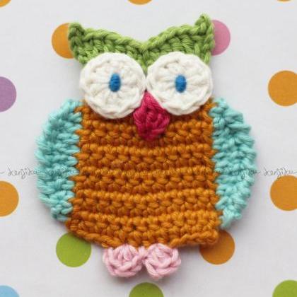 Owl Crochet Pattern,ooak,owl Applique, Diy, Owl..