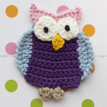Owl Crochet Pattern,ooak,owl Applique, Diy, Owl..