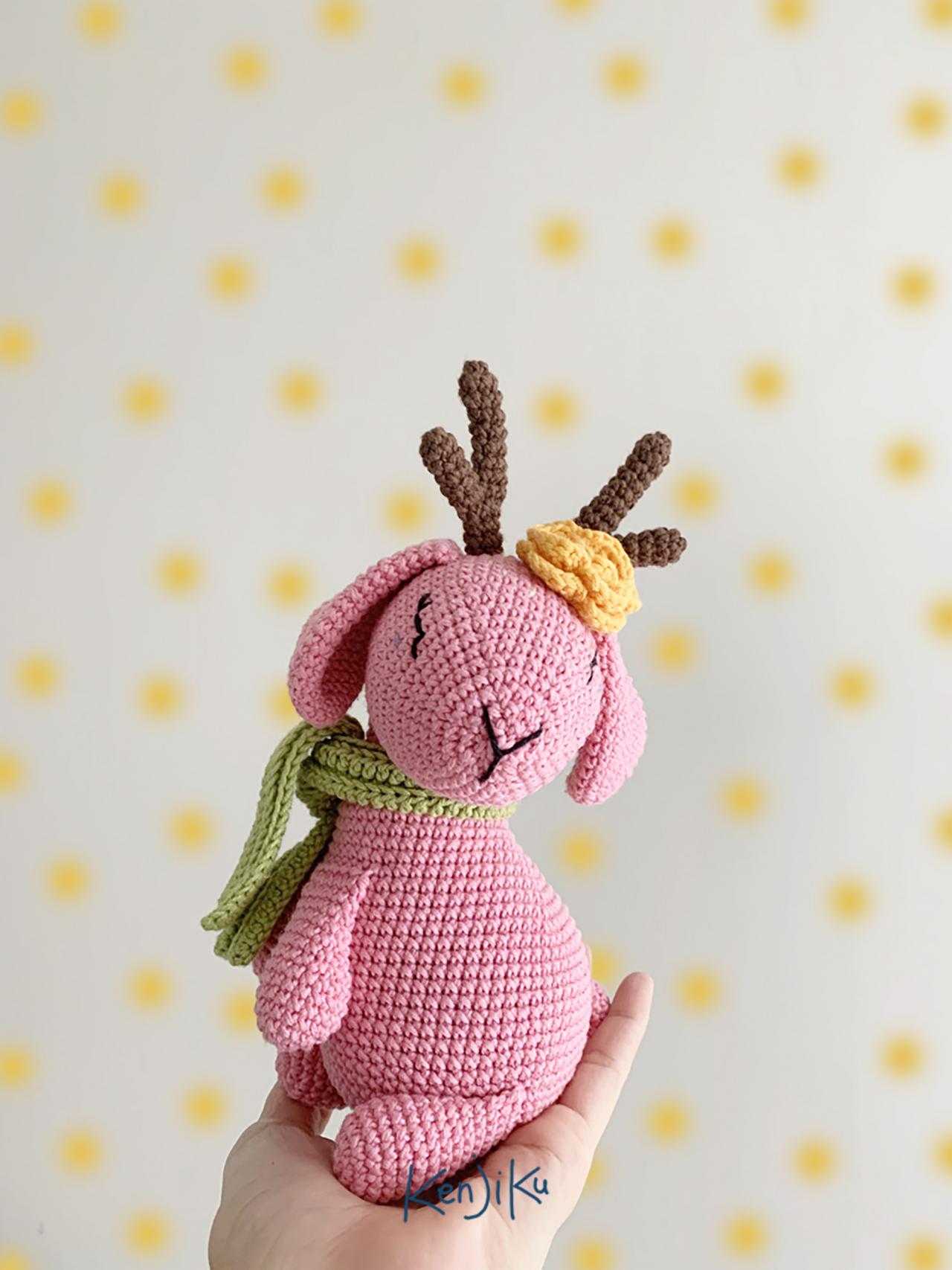 Finished the sweetest little amigurumi jackalope last night : r/crochet