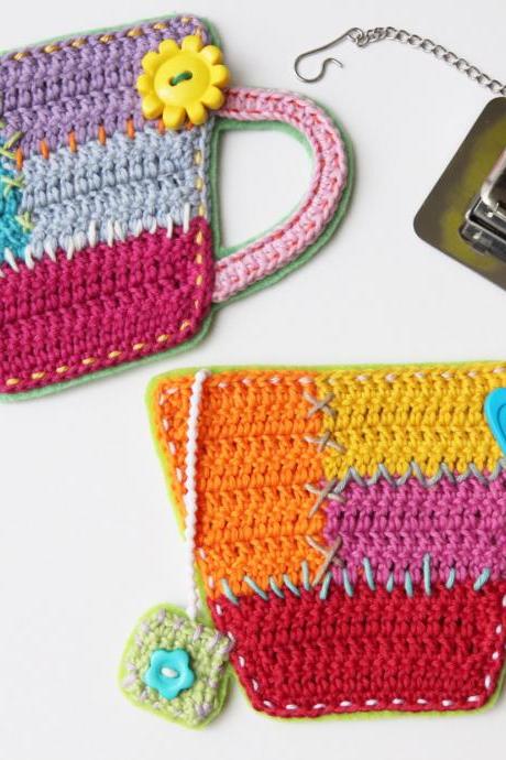 Teacup Crochet Patchwork,crochet Pattern,diy,crochet Applique,crochet Patchwork,teacup Pattern,teacup Applique,crochet Coaster,applique