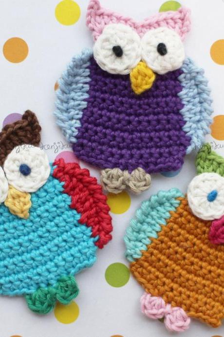 Owl Crochet Pattern,ooak,owl Applique, Diy, Owl Lover, Owl Addcit, Owl Pdf Pattern, Owl Crochet, Crochet Owl, Owl Pattern, Owl